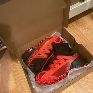 Salomon Black and Red Trail Shoes